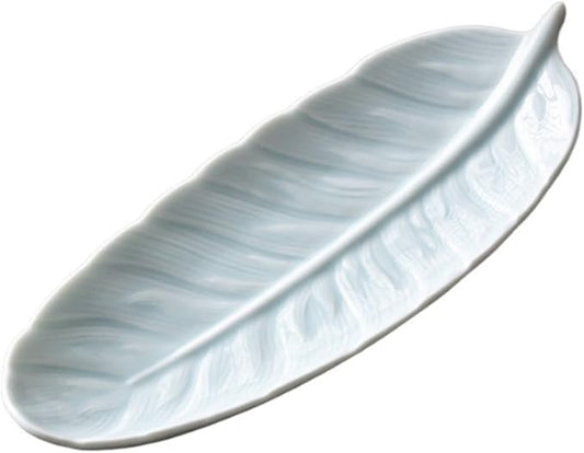 Sauce Dish Creative Feather Snack Plate Ceramic Snacks Dessert Plate Household Nuts Fruit Plate Restaurant Snack Plate Snack Plate(1)