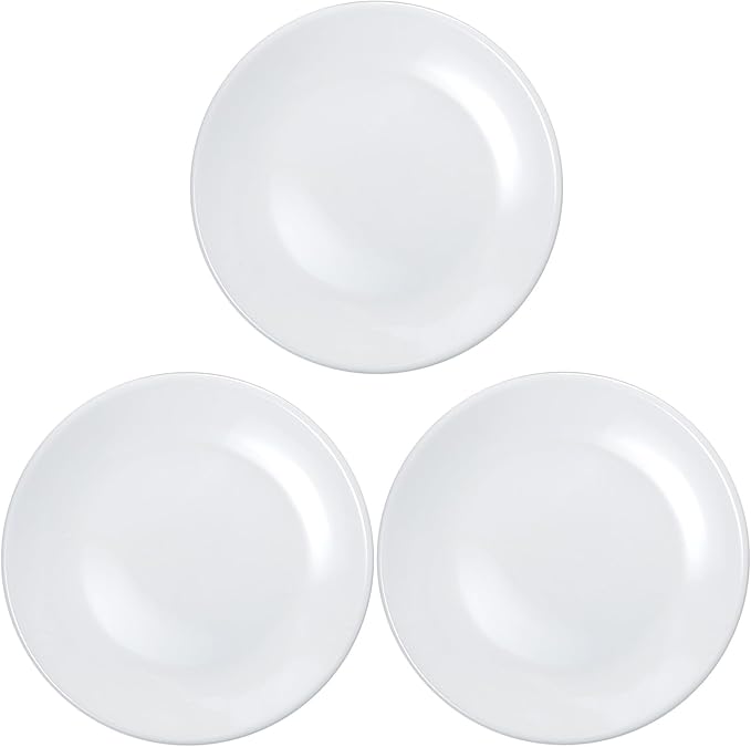 3 PCS Ceramic Appetizer Plates, 6 Inch White Porcelain Dessert Plates, Small Round Serving Dishes for Snack, Salad, Cake, Microwave Oven Dishwasher Safe