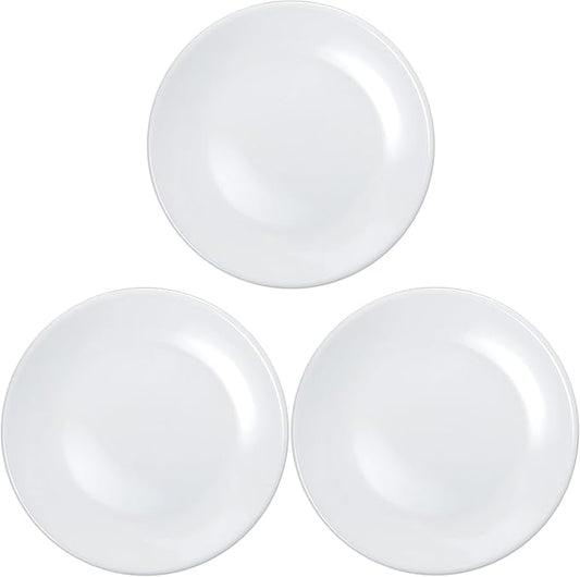 3 PCS Ceramic Appetizer Plates, 6 Inch White Porcelain Dessert Plates, Small Round Serving Dishes for Snack, Salad, Cake, Microwave Oven Dishwasher Safe