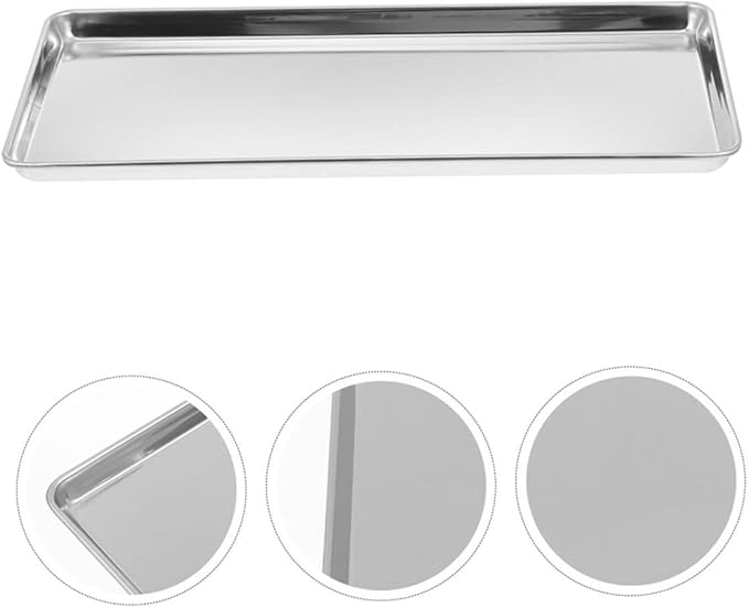IMIKEYA Stainless Steel Rice Noodle Dish Fruit Snacks for Kids Baking Tray Stainless Steel Baking Pan Pizza Tools Cake Afternoon Tea Tray Fruit Pies Bread Pan Banquet Rectangle