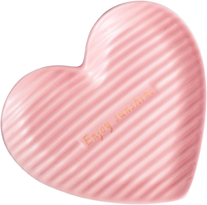PRETYZOOM Heart Shaped Ceramic Steak Plate Food Serving Dish for Salads Desserts and More Romantic Dinners and Special Occasions and Unique Design