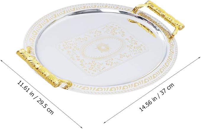 Stainless Steel Tray Silver Dessert Fruit Snack Serving Plate Multipurpose Entertaining Trinket Dish