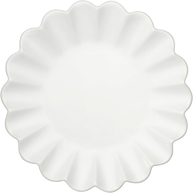 Santa Barbara Design Studio Appetizer Plate Set - 6" Ceramic Dessert Plates with Scalloped Rim, 4-Count, White