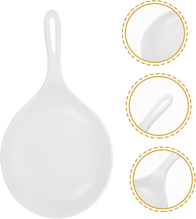 VALICLUD 2pcs White Handle Serving Platters Snack and Appetizer Plates Portable Sauce Dish for Family Gatherings Parties Weddings and Restaurants