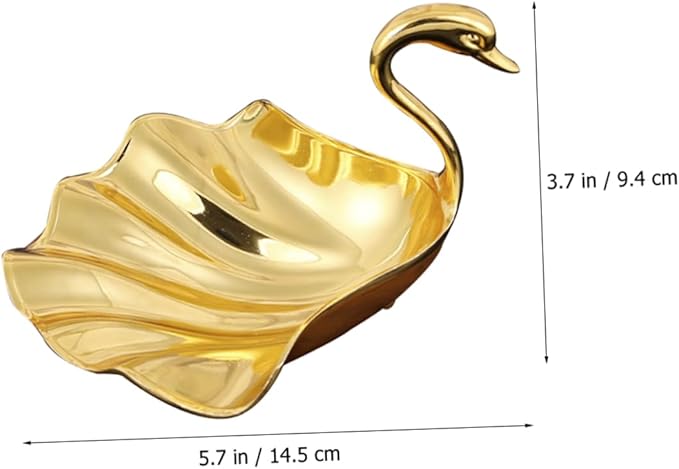 ABOOFAN Metal Serving Tray Fruit Plate Decorative Desk Tray Snack Display Gold Decorative Plate
