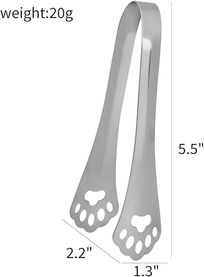 Keewah Small Bear Paw Serving Tongs 6 Pack, 5.4 x 1.3 inch, Stainless Steel