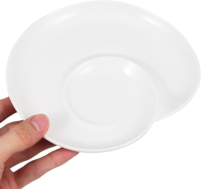 Divided Ceramic Dumpling Plate with Sauce Compartments 6.4-inch Cloud Spiral Design Appetizer Serving Tray for Home and Restaurant Use