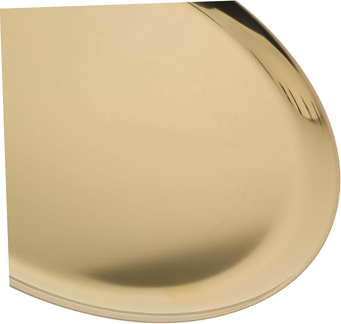 Cabilock Stainless Steel Round Tray Versatile Serving Plate for Snacks Dinner Fruit Meat Easy Clean Elegant