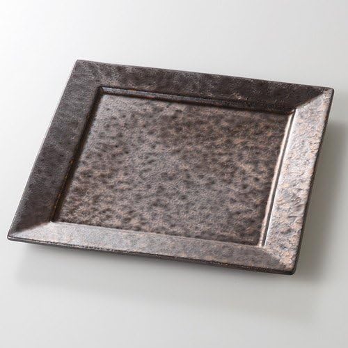 Lava Stream Square 9 Size Plate, 10.6 x 0.7 inches (27 x 1.9 cm), 39.0 oz (990 g), Appetizer Plate, Restaurant, Restaurant, Commercial Use, Japanese Tableware, Restaurant