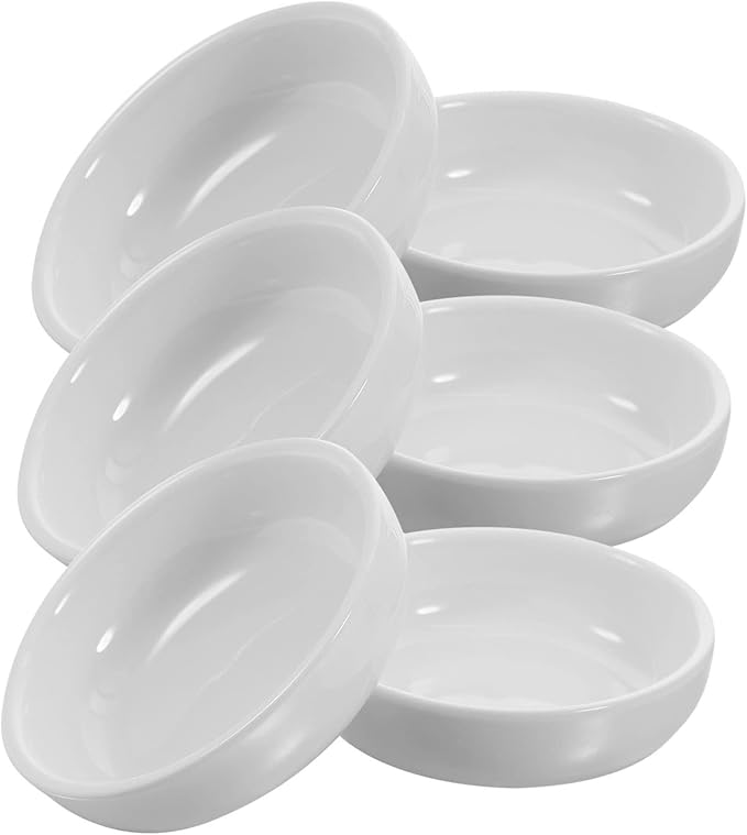 PRETYZOOM 6pcs Ceramic Dipping Dishes Sauce Bowls for Sushi Condiments Appetizers Compact and Easy to Clean for Kitchen Parties Picnics