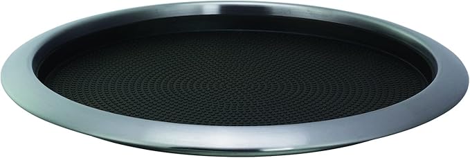 Service Ideas TR1412RI Tray with Removable Insert, 12" Round, Stainless Steel, Brushed