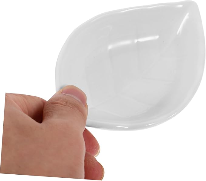 14pcs Small Ceramic Dipping Bowls Leaf-shaped Sauce Dishes Appetizer Plates Serving Plates Ceramic Sauce Bowls Relish Tray