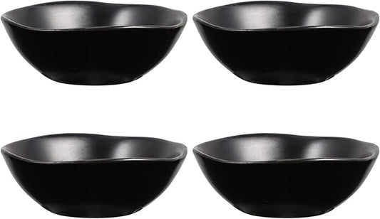 MARURY 4pcs Ceramic Sauce Dishes Dip Bowls Round Seasoning Dishes Sushi Dipping Bowl Saucers Bowl Appetizer Plates Seasoning Dish Saucer Plates Blue (Color : Black)