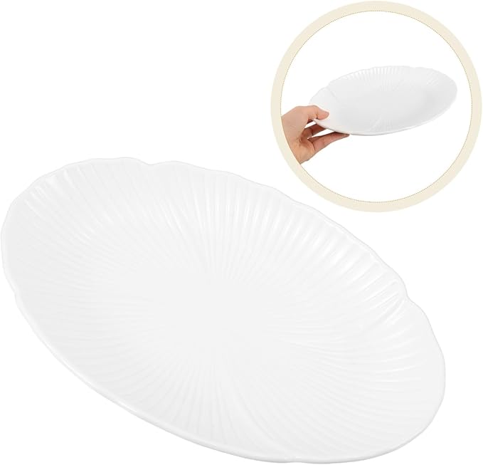 Angoily Porcelain Plate Ceramic Soup Dish for Elegant Table Settings Decorative Element for Food Photography Special Occasions Versatile Serving Tray for Pastries Sandwiches