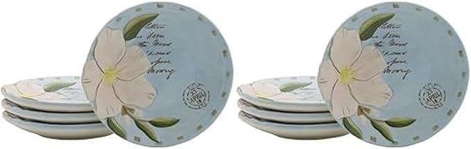 Fitz & Floyd Fitz and Floyd Toulouse Appetizer Plates, Set of 4, 5-Inch, Blue (Pack of 2)