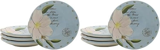 Fitz & Floyd Fitz and Floyd Toulouse Appetizer Plates, Set of 4, 5-Inch, Blue (Pack of 2)