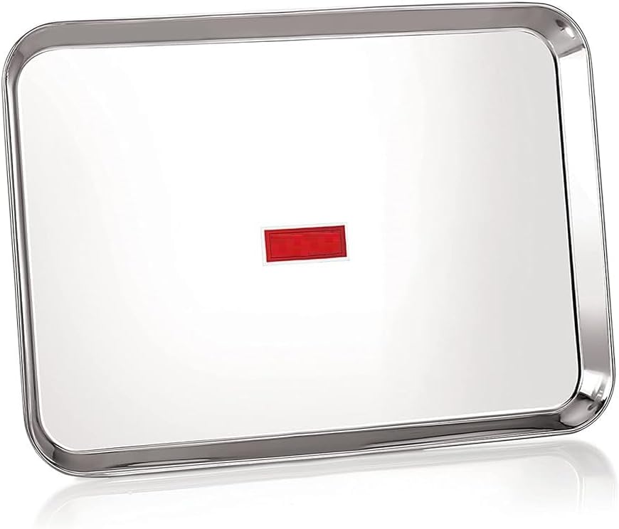 Stainless Steel Serving Tray Rectangle | Large Dining Table Plater (Set of 1)