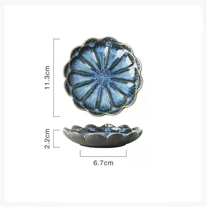 Appetizer Plates Retro Round Side Dish Ceramic Side Dishes Bowl Multi-purpose Storage Tray Dipping Sushi Soy Dishes for Condiment