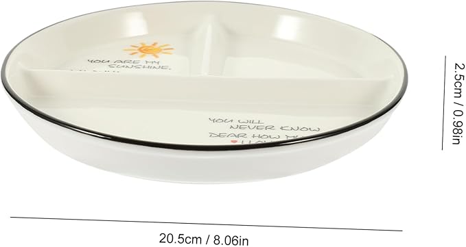 Multi-use Ceramic Serving Dish Separated Plate for Snack Appetizer Salad