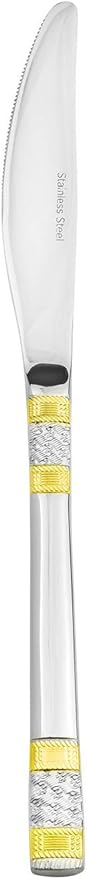 World Gifts "Venice" 75-Piece Flatware Silverware Set, Dining Service for 12, Premium 18/10 Surgical Stainless Steel, 24K Gold-Plated Hostess Serving Set, Luxury Cutlery