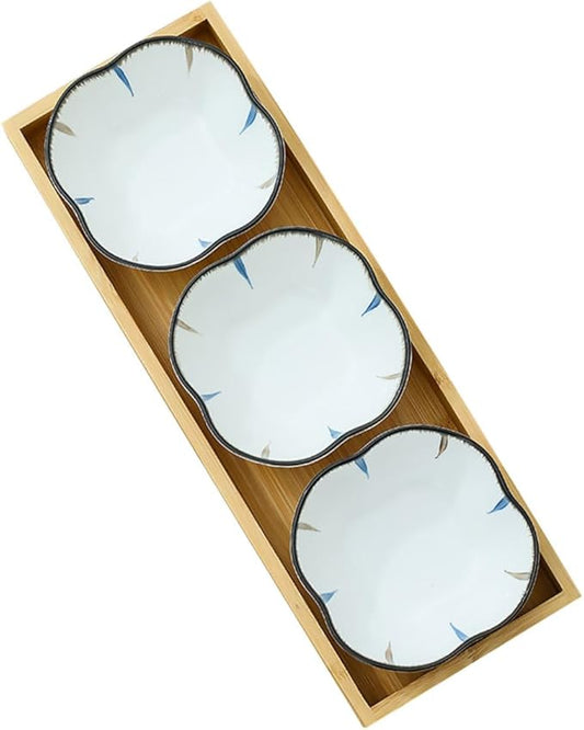 Snack Plate Set Japanese Dishes Ceramic Plate Tray Lid Snack Small Dried Fruit Dish Family Restaurant Use