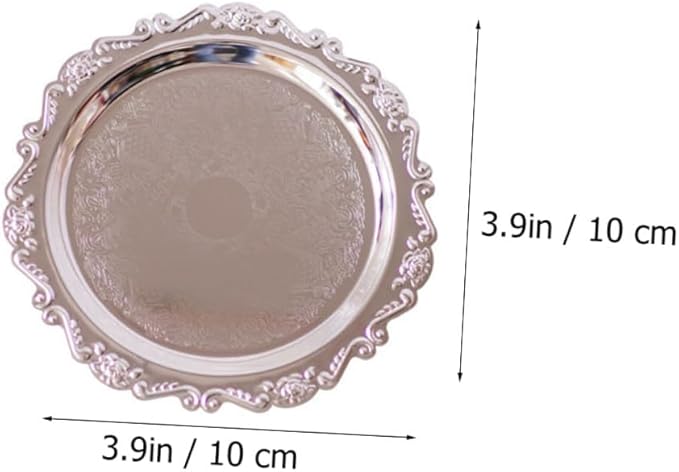 2 Pcs Premium Stainless Steel Food Serving Tray Silver and Gold Multi-Functional Plates for Desserts Fruits Snacks for Weddings Parties Restaurants and Home Use