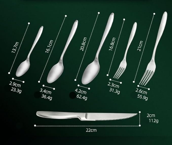 Stainless Steel Flatware serving set,Home Kitchen Eating Tableware Set,Dishwasher Safe,For Home Kitchen Restaurant Hote 6/24/36/48/60/72 Pieces Stainless Steel Knife, Fork And Spoon Hotel Household Ta