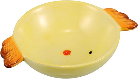 Zerodeko Ceramic Plate with Adorable Cartoon Design Multi Functional Snack Serving Platter Chicken Shape Dish for Home School and Outdoor Treats