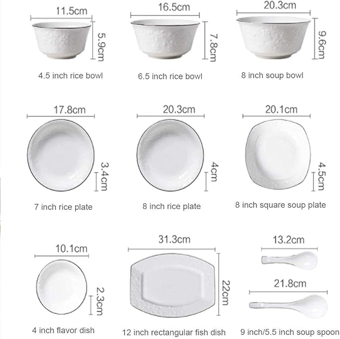 Dinnerware Sets - Luxury Gift Dishes Service Set, Ceramic Dinnerware Set, Plates/Bowls/Dish/Tablespoon 38-Piece Tableware Porcelain Combination Set-Family Party Restaurant Service for 8