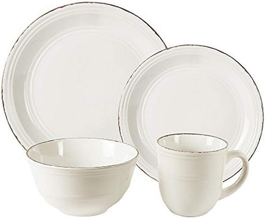 American Atelier 16 Piece Madelyn Dinnerware Set, White