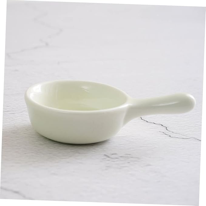 Ciieeo 4pcs Dessert Tray Ceramic Seasoning Sauce Plates Ergonomic Handle for Dipping Appetizers and Snacks Japanese Style Kitchenware Black White