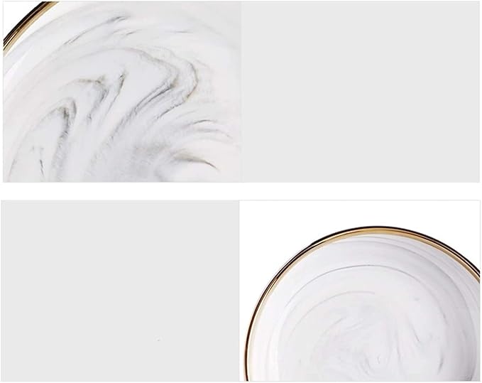Dinnerware Sets Dish Set,Ceramics European Style Marble Dishes and PlatePorcelain Cake Dish Pastry Fruit Tray Ceramic Tableware Steak Dinner Plate