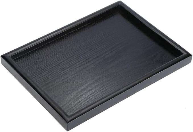 Wood Tea Tray, Rectangle Shape Solid Wooden Tea Coffee Snack Food Meals Serving Tray Plate Restaurant Trays(30 * 20 * 2cm)