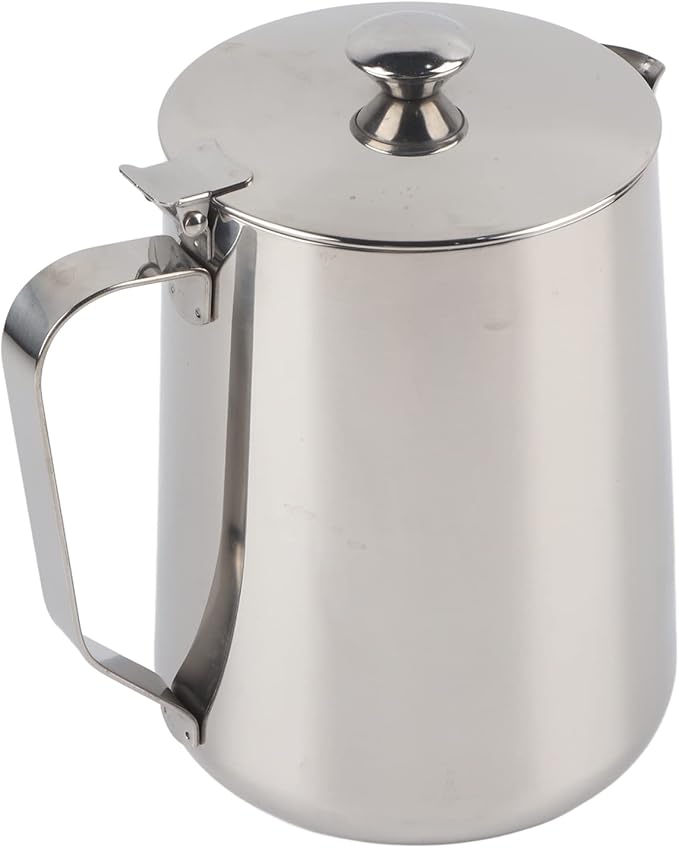 Milk Frothing Pitcher with Lid, Steaming Pitchers Stainless Steel Milk Coffee Cappuccino Latte Art Barista Steam Pitchers Milk Jug Cup(2000ml), Frothing Cup Pitcher Milk Stainless Steel Mug with