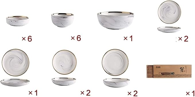 Dinnerware Sets Dish Set,Ceramics European Style Marble Dishes and PlatePorcelain Cake Dish Pastry Fruit Tray Ceramic Tableware Steak Dinner Plate