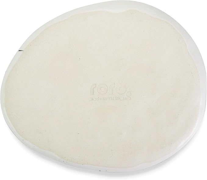roro Handmade 7-Inch Ceramic Appetizer Plates, Set of 2 - Rustic Egg-Shaped Design with Semi-Matte Speckled Glaze, Farmhouse Small Serving Plates for Appetizers & Desserts