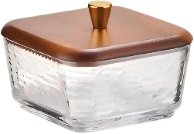 Premium Walnut Snack Tray with Lid, Glass Divided Fruit & Nut Bowl Set, Wooden Coffee Table Serving Tray for Candy, Dried Fruit, Desserts, Condiments, Charcuterie & Home Entertaining (3)