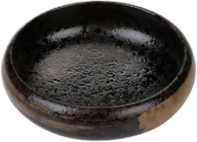 Appetizer Plates Soy Sauce Dipping Bowls, Ceramic Dipping Bowl, Dip Bowls Set Sauce Dish Tiny Bowls Side Dish for Condiment(Black)