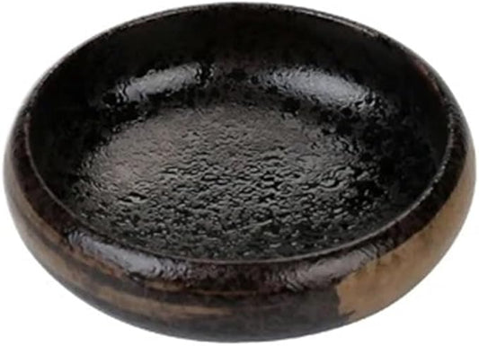 Appetizer Plates Soy Sauce Dipping Bowls, Ceramic Dipping Bowl, Dip Bowls Set Sauce Dish Tiny Bowls Side Dish for Condiment(Black)