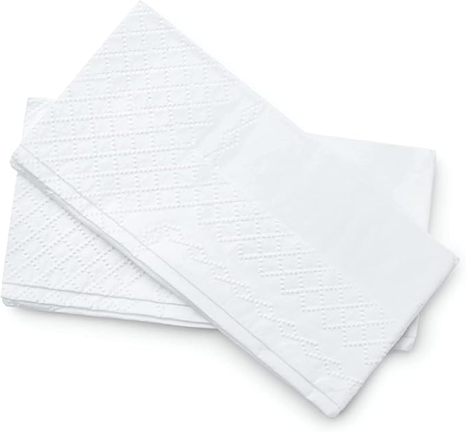 17" x 15"- 2 Ply White Dinner Napkins- Case of 3,000ct