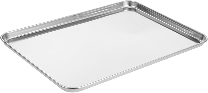 Stainless Steel Rectangular Rice Noodle Plate Non-stick Kitchen Tray for Bbq Picnics and Family Gatherings and Easy to Clean Serving Dish
