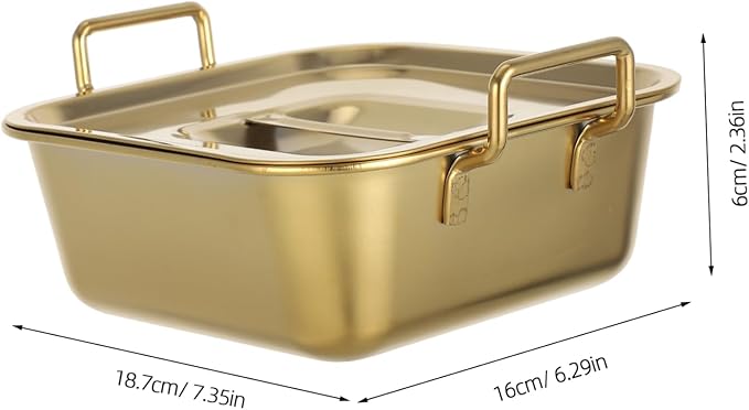 GLEAVI Stainless Steel Square Serving Tray for Appetizers Snacks and Desserts Double-Handled Metal Dish for Parties and Events 10-inch Food Serving Plate