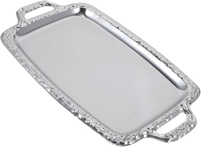 VALICLUD 1Pc Chic Metal Serving Tray Vintage Style Bread Container for Dining Room Kitchen Home Multi Purpose Tableware for Serving and Storage