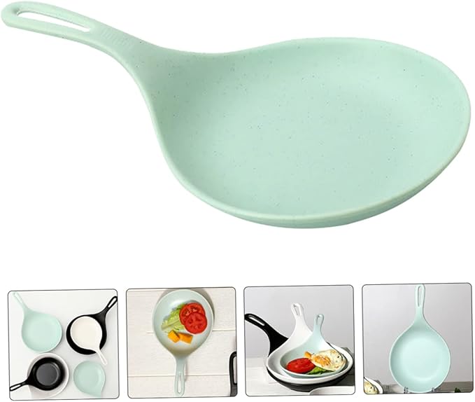 ARTIBETTER 4 Pcs Plastic Serving Plates with Handle 9.44X5.31 Inches Lightweight Snack and Appetizer Dishes for Home Kitchen Dining