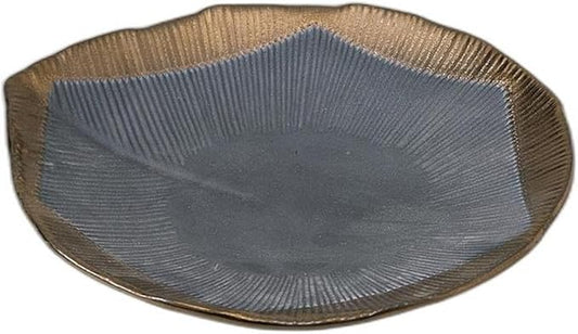 Ibushi Gold Saimori Plate, 10.0 x 9.8 x 1.6 inches (25.3 x 22.8 x 4 cm) | Appetizer Plate, Setomonohonpo