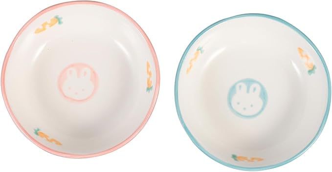 Cabilock 2pcs Ceramic Dipping Plates for Sauces and Appetizers Cute Assorted Design for Family Dining and Restaurant Use for Storage of Seasonings and Dips