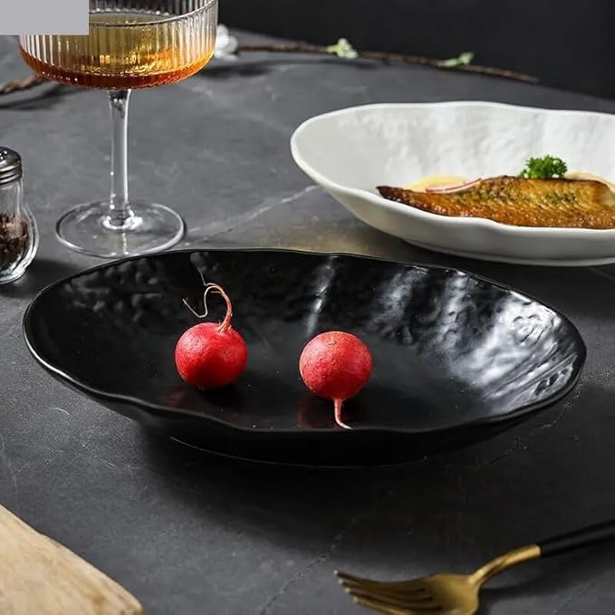SONGCHAO Party Supplies Dinner Plate Dinner Plates Ceramic Cooking Dishes Restaurant Simple Solid Color Tableware Snack Dessert Pan Pasta Steak Plate Party Plates (Color : A 9.8 inch)