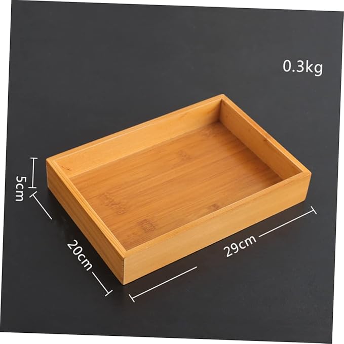 Cabilock Wooden Serving Tray Rectangular Multifunctional Desktop Food Plate for Home Kitchen Storage for Snacks Desserts Elegant