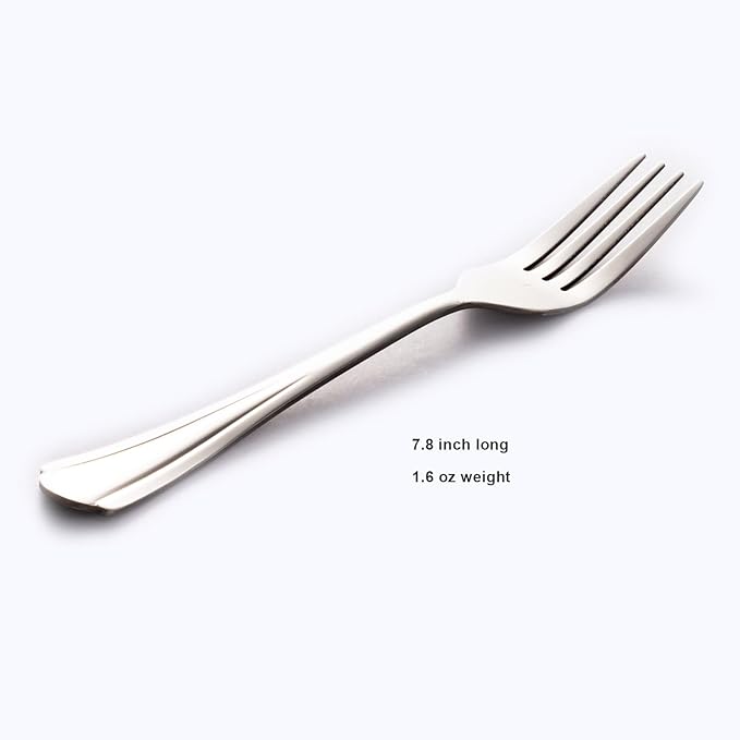 6 Piece Stainless Steel Flatware Set, Including 2 Dinner Forks, Knives, Spoons Each; Top Food Grade Extra-Fine Stainless Steel, Silverware Set, Metal Forks for Home Kitchen Restaurant Hotel