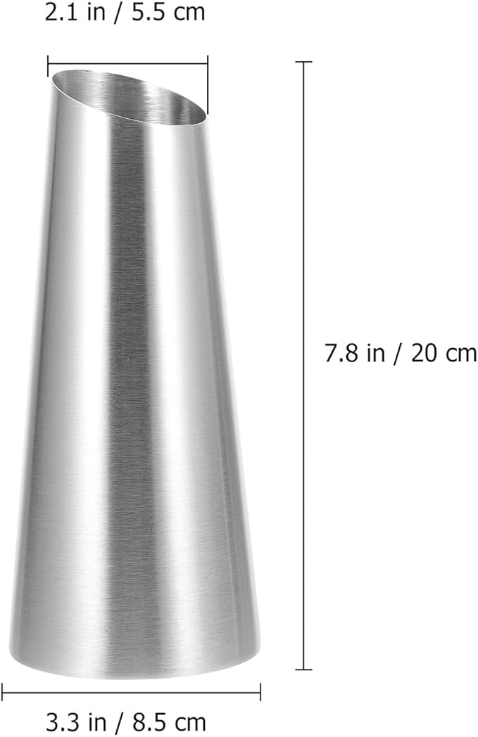 Stainless Steel Metal Vase Decorative Flower Bottle Tabletop Ornament for Home Office Garden Decor Modern Silver Desktop Arrangement